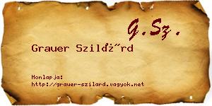 Grauer Szilárd névjegykártya